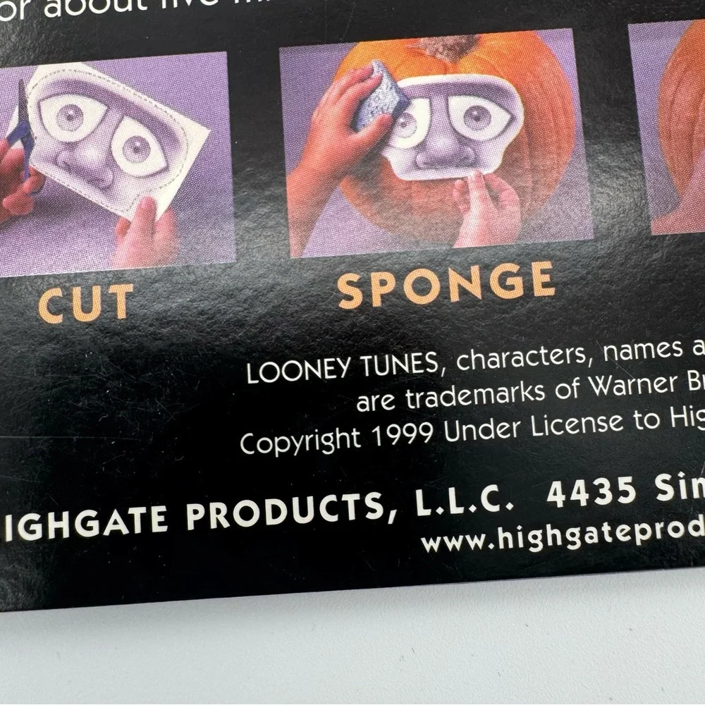 Vintage Looney Tunes Bugs‎ Bunny Halloween Pumpkin Tattoo Decorating Kit New